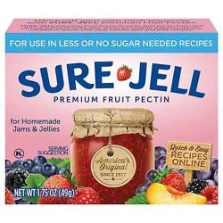 Sure Jell Premium Fruit Pectin For Less Or No Sugar Needed Recipes Box - 1.75 Oz