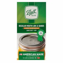 Ball Lids Regular Mouth With Bands - 12 Count