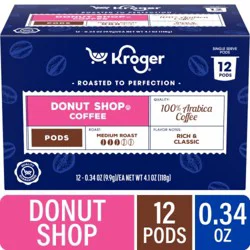 Kroger Donut Shop Blend Medium Roast K-Cup Coffee Pods, 12 ct