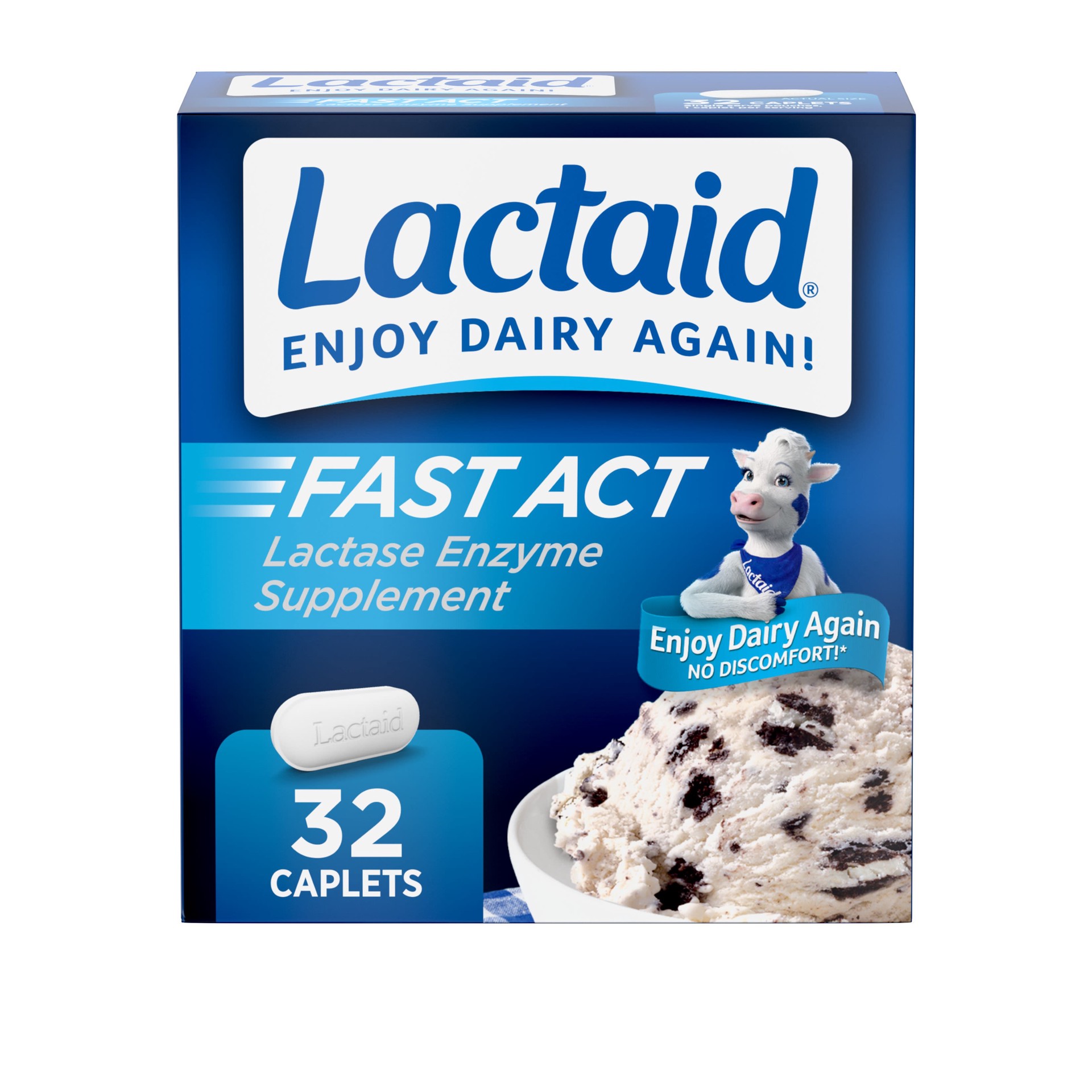 slide 1 of 6, Lactaid Fast Act Lactase Enzyme Supplement, 32 ct