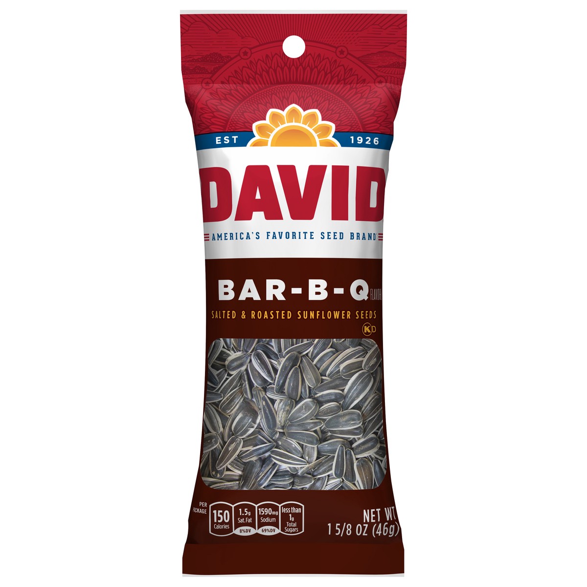 slide 6 of 6, DAVID Bar-B-Q Sunflower Seeds, 1.62 oz