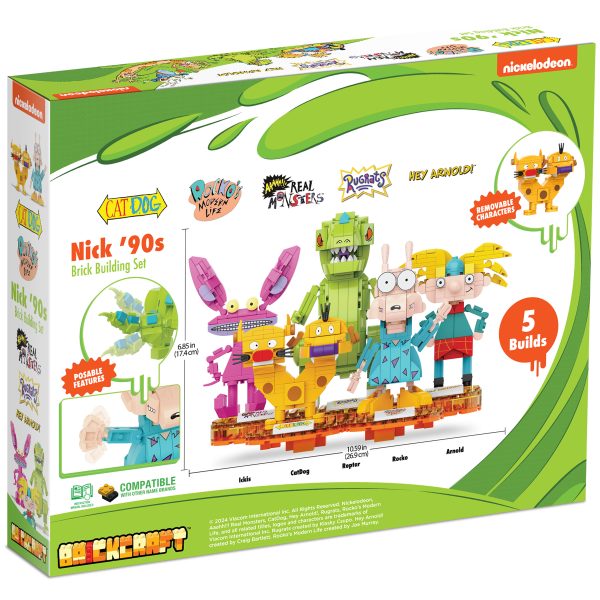 slide 2 of 10, Brickcraft, Llc Nickelodeon Retro 90's Brick Building Set, Set Of 833 Pieces, 1 ct
