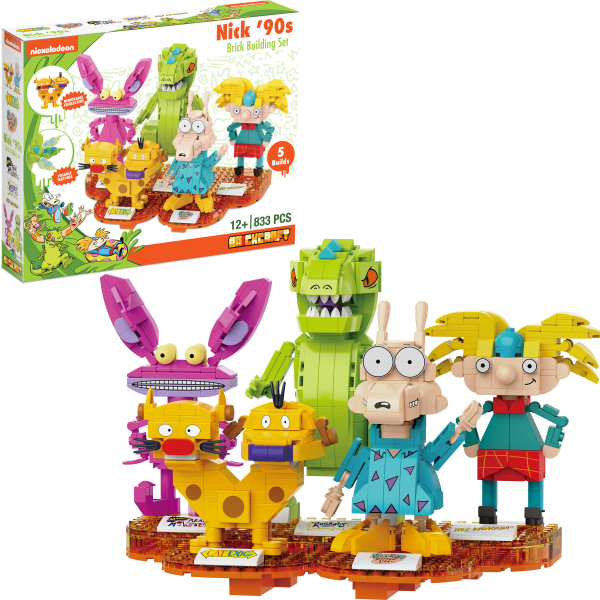 slide 9 of 10, Brickcraft, Llc Nickelodeon Retro 90's Brick Building Set, Set Of 833 Pieces, 1 ct