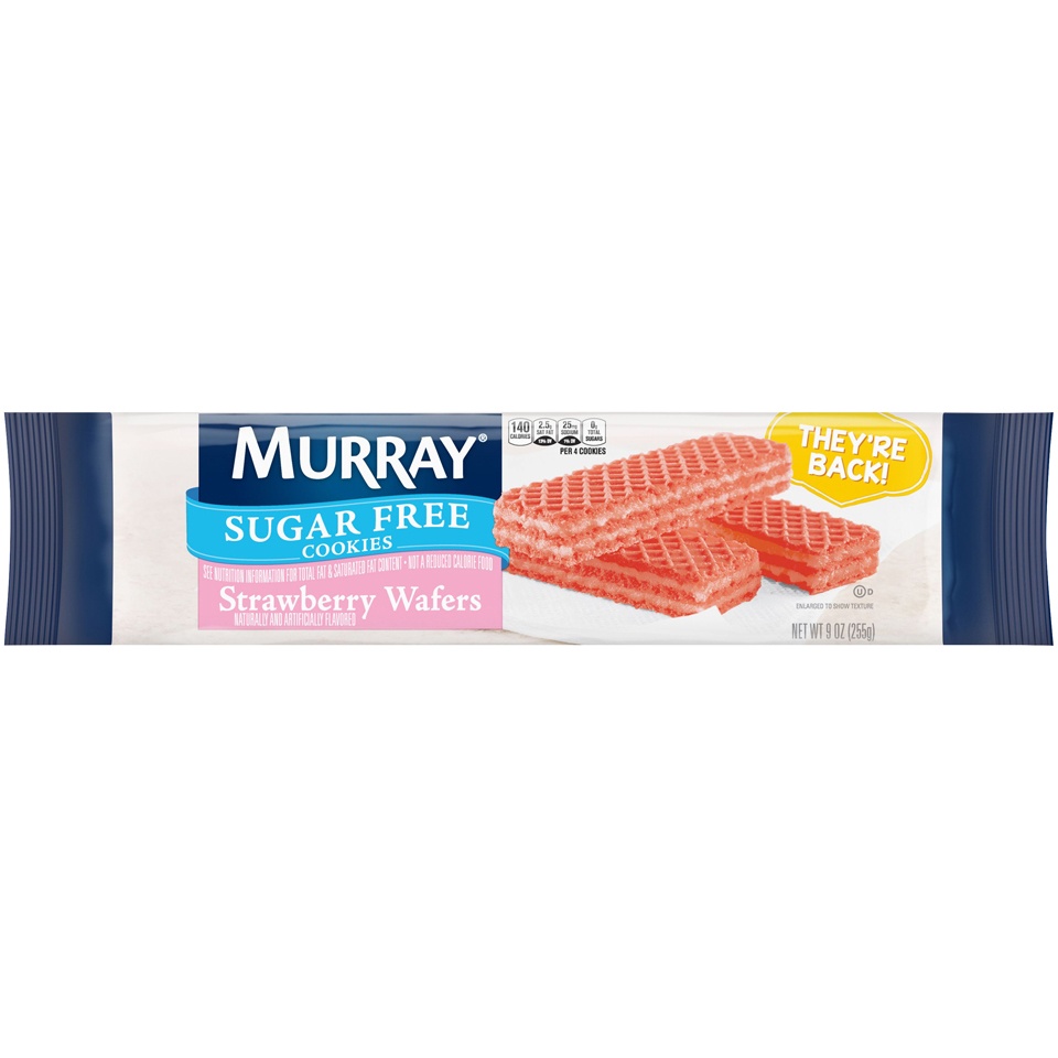 slide 1 of 5, Murray Wafers Strawberry Sugar-Free, 9 oz