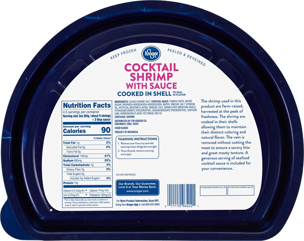 slide 3 of 3, Kroger Peeled & Deveined Shrimp with Cocktail Sauce, 40 ct; 17 oz