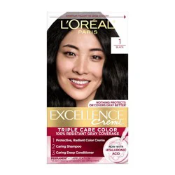 L'Oreal Paris Excellence Triple Protection Permanent Color - 6.3 fl oz - 1 Black - 1 Kit: Hair Coloring, Liquid Form