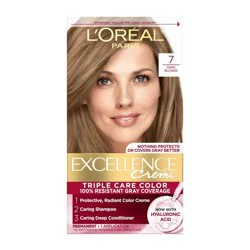 L'Oreal Paris Excellence Triple Protection Permanent Hair Color - 6.3 fl oz - 7 Dark Blonde - 1 Kit: Paraben-Free, Sulfate-Free, Aluminum-Free
