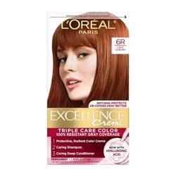 L'Oreal Paris Excellence Triple Protection Permanent Hair Color - 6.3 fl oz - 6R Light Auburn - 1 kit: For All Hair Types, Aluminum-Free