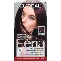 L'Oreal Paris Feria Multi-Faceted Shimmering Color - 6.3 fl oz - 36 Deep Burgundy Brown - 1 kit: Permanent Hair Color, Paraben-Free