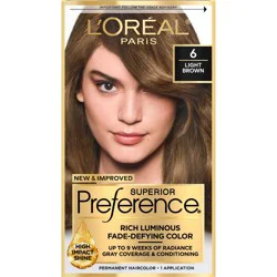 L'Oreal Paris Superior Preference Fade-Defying Color + Shine System - 6 Light Brown - 1 Kit