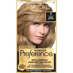 L'Oreal Paris Superior Preference Fade-Defying Color + Shine System - 6.5 fl oz - 7 Dark Blonde - 1 kit