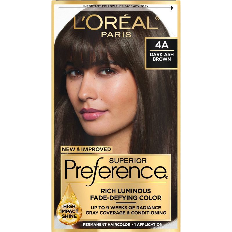 slide 1 of 10, L'Oreal Paris Superior Preference Fade-Defying Color + Shine System - 6.5 fl oz - 4A Dark Ash Brown - 1 Kit, 6.5 fl oz