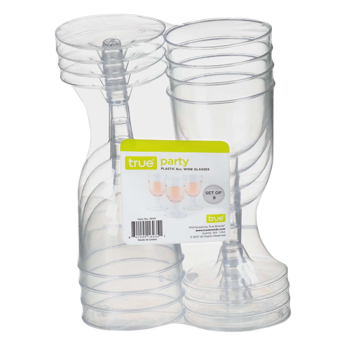 slide 4 of 10, TRUE 6 Ounce Plastic Wine Glasses 8 ea, 8 ct