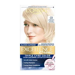 L'Oreal Paris Excellence Triple Protection Permanent Hair Color - 6.3 fl oz - 01 Extra Light Ash Blonde - 1 Kit