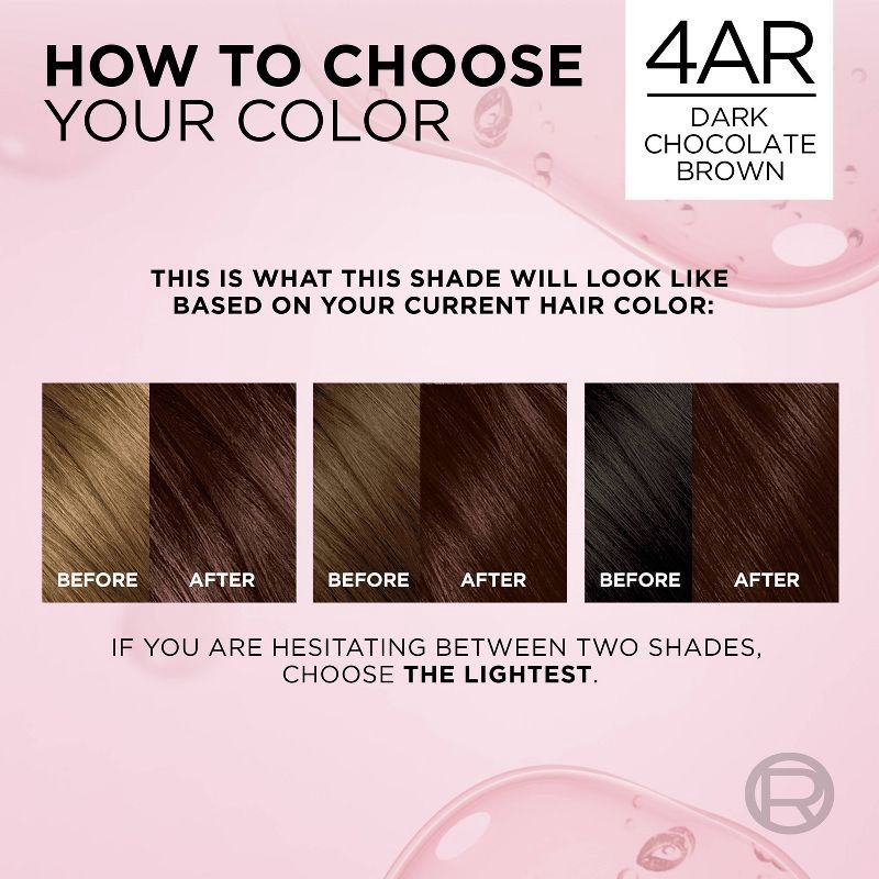 slide 8 of 10, L'Oreal Paris Excellence Triple Protection Permanent Hair Color - 6.3 fl oz - 4AR Dark Chocolate Brown - 1 Kit, 6.3 fl oz