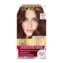 L'Oreal Paris Excellence Triple Protection Permanent Hair Color - 6.3 fl oz - 4AR Dark Chocolate Brown - Aluminum & Paraben Free