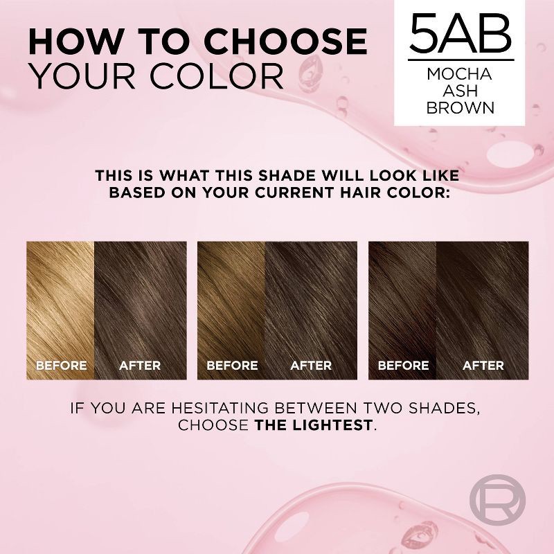 slide 8 of 10, L'Oreal Paris Excellence Triple Protection Permanent Hair Color - 6.3 fl oz - 5AB Mocha Ash Brown - 1 Kit, 6.3 fl oz