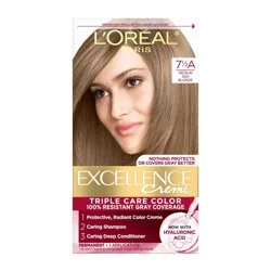 L'Oreal Paris Excellence Triple Protection Permanent Hair Color - 6.3 fl oz - 7.5 A M Ash Blonde - 1 kit