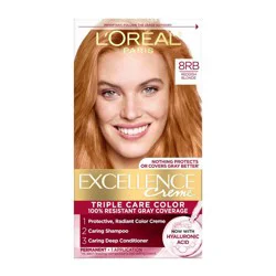 L'Oreal Paris Excellence Triple Protection Permanent Hair Color - 6.3 fl oz - 8RB Reddish Blonde - 1 kit: Aluminum-Free, Paraben-Free
