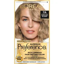 L'Oreal Paris Superior Preference Fade-Defying Color + Shine System - 6.5 fl oz - 7A Dark Ash Blonde - 1 kit