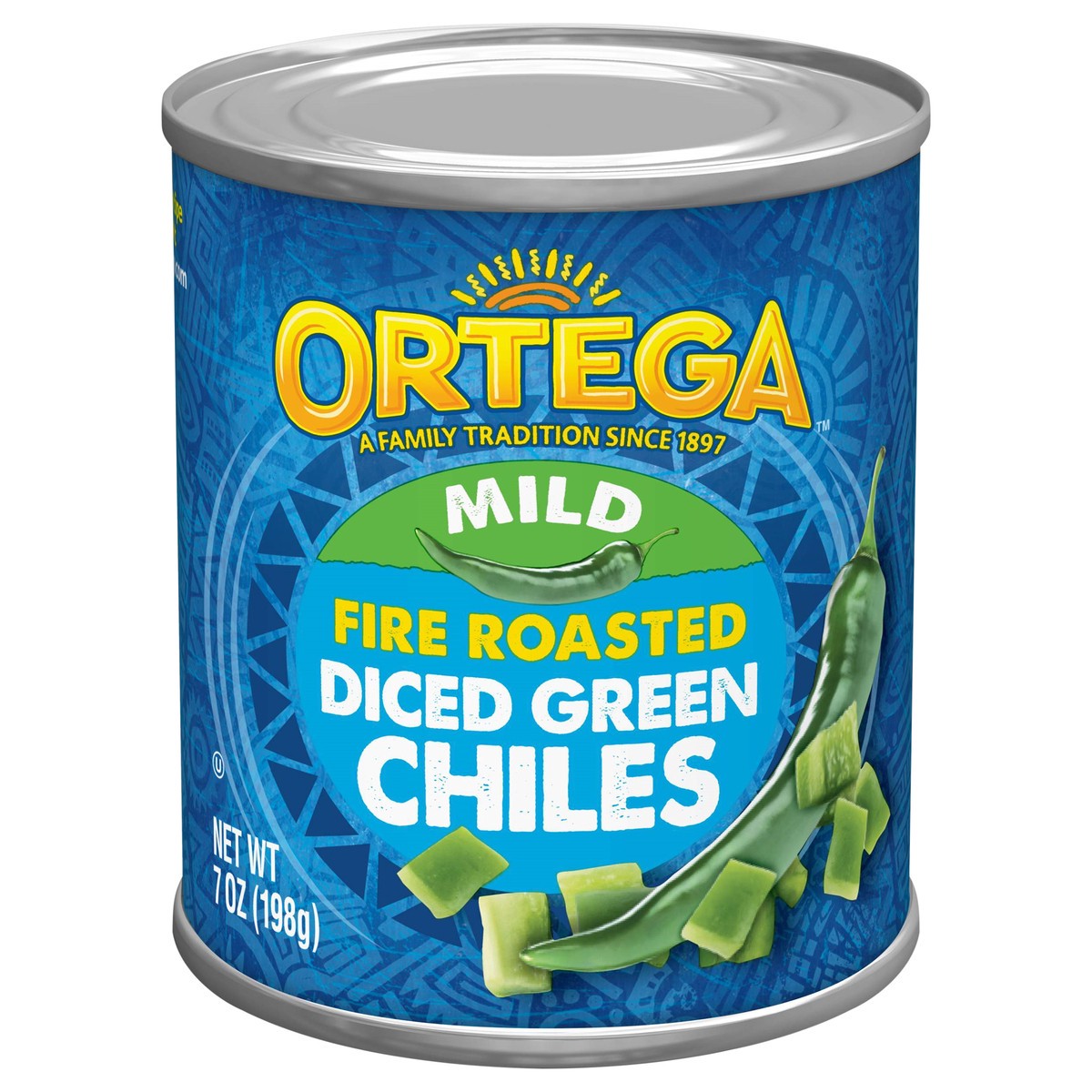 slide 3 of 9, Ortega Diced Mild Fire Roasted Green Chiles 7 oz, 7 oz