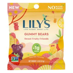 Lily's Assorted Flavored No Sugar Added Gummy Bears Bag, 1.8 oz