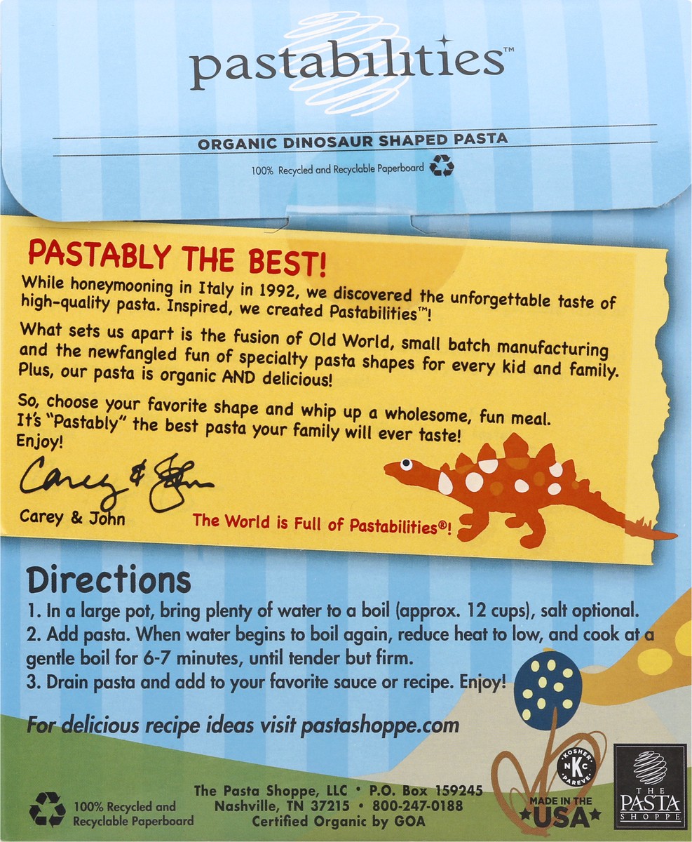 Pastabilities Organic Dinosaur Pasta 12 oz Shipt