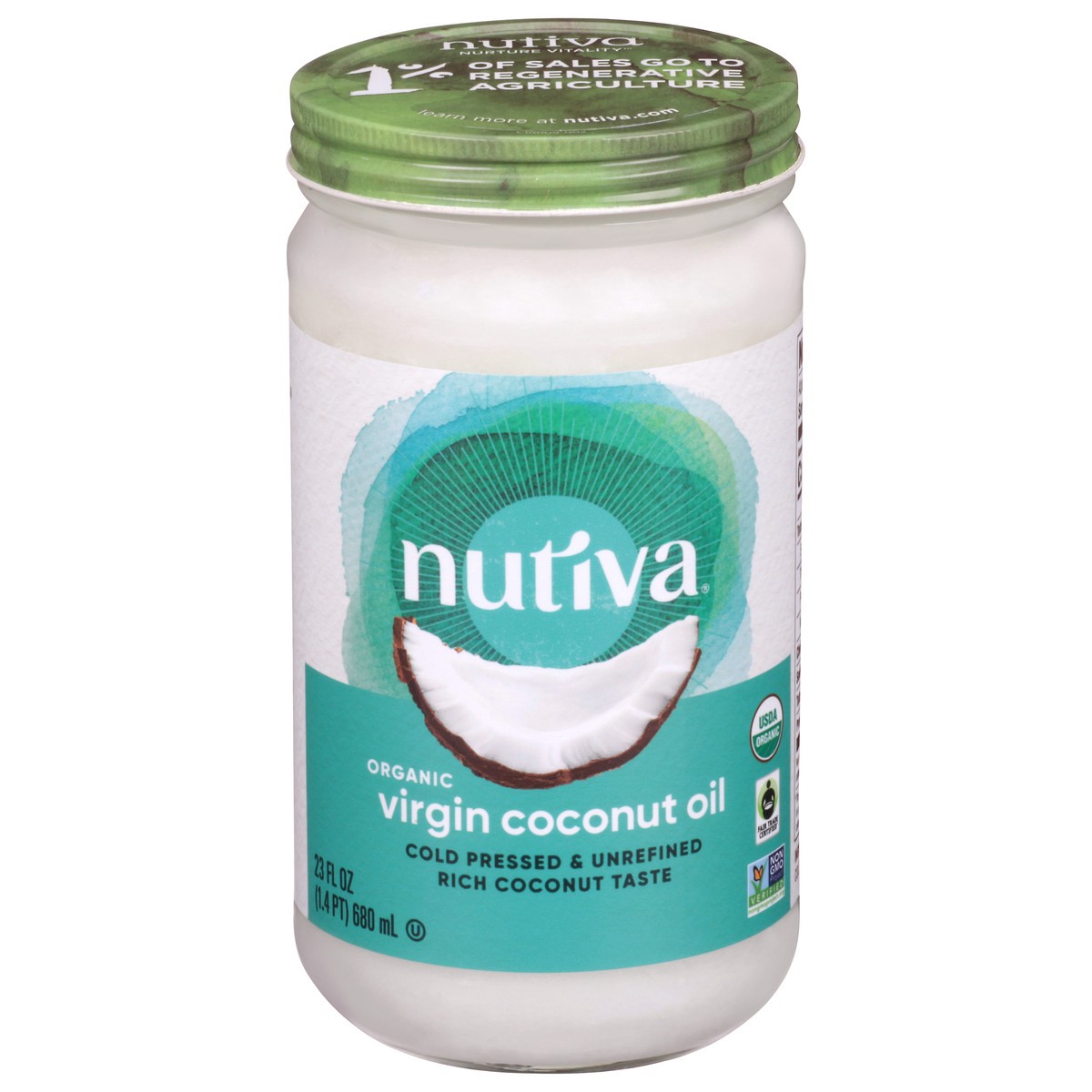 slide 11 of 13, Nutiva Organic Virgin Coconut Oil 23 fl oz, 23 fl oz