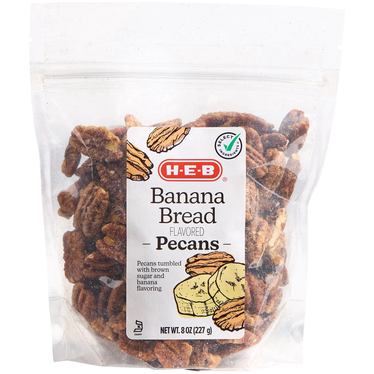 slide 1 of 1, H-E-B Banana Bread Pecans, 8 oz