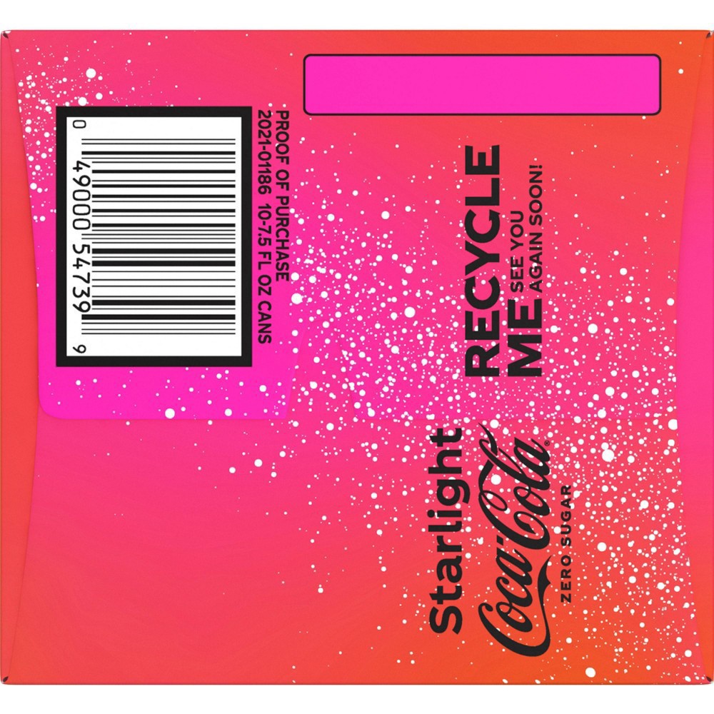 slide 10 of 11, Coke Limited Edition Zero Sugar Starlight Mini Cans, 10 ct; 7.5 fl oz