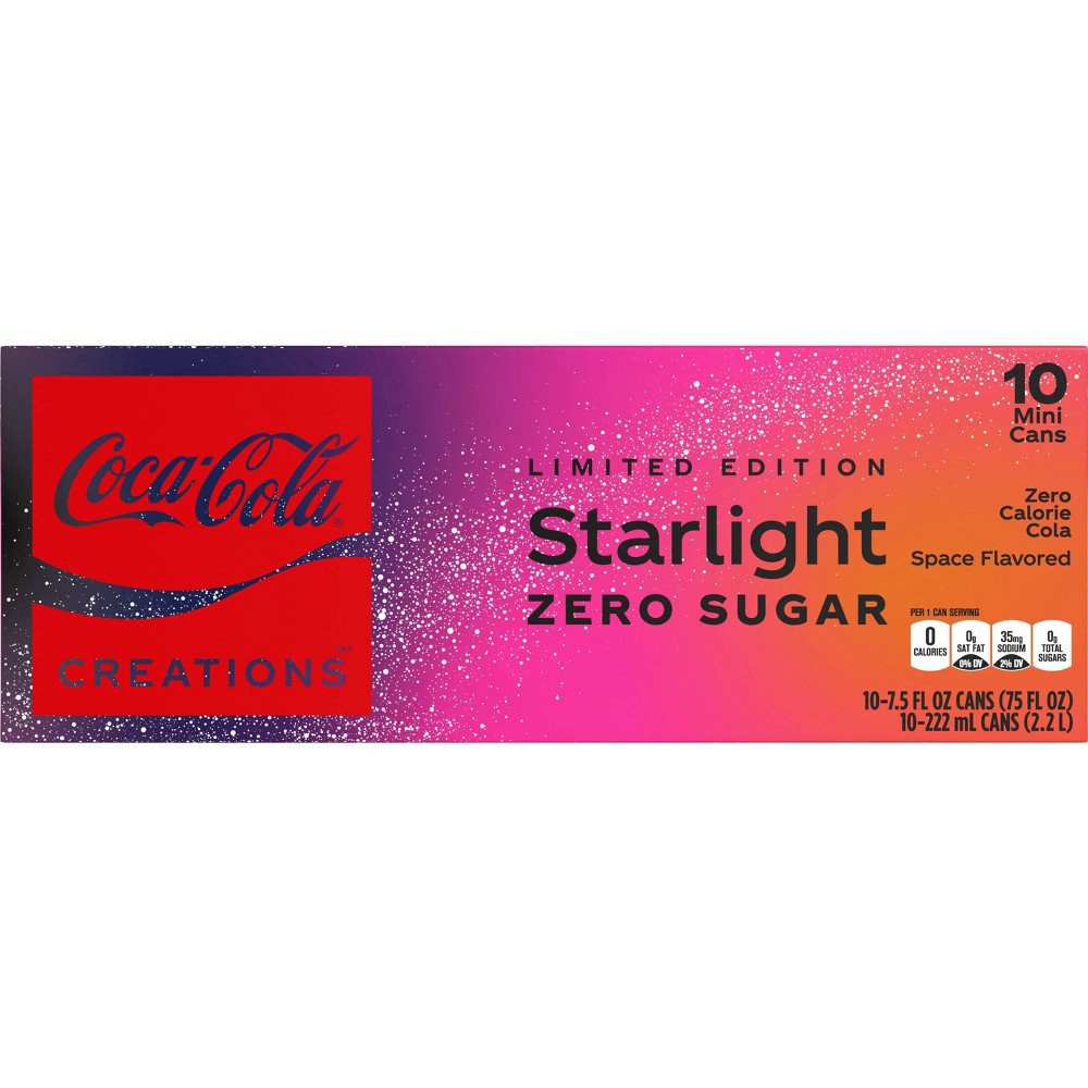 slide 4 of 11, Coke Limited Edition Zero Sugar Starlight Mini Cans, 10 ct; 7.5 fl oz