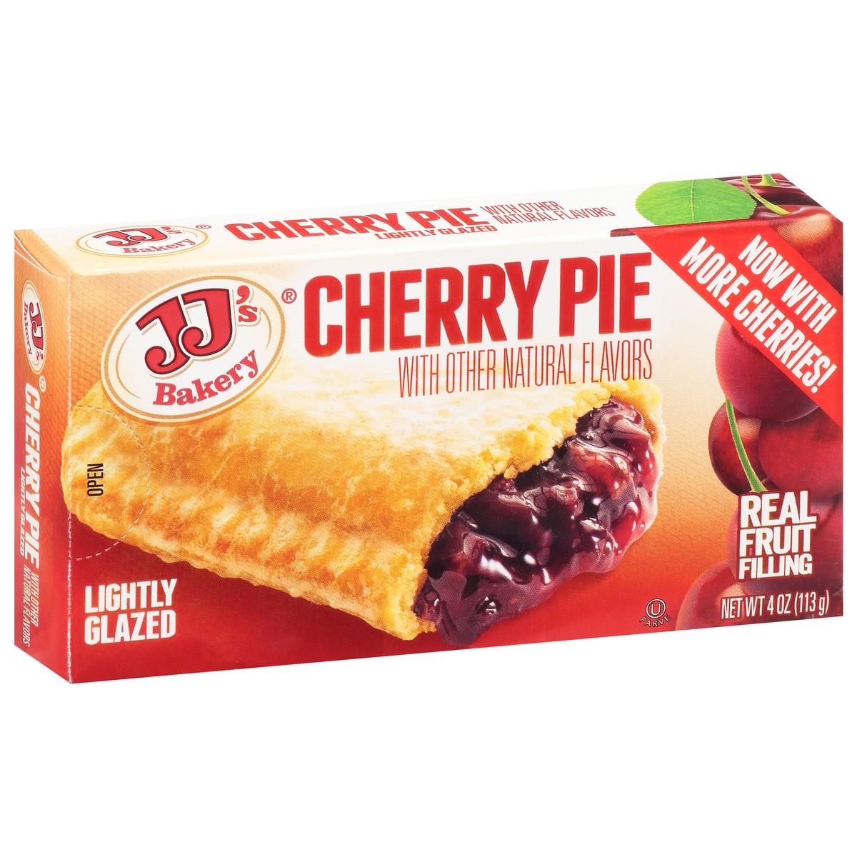 slide 2 of 9, JJ's Bakery Lightly Glazed Cherry Pie 4 oz, 4 oz