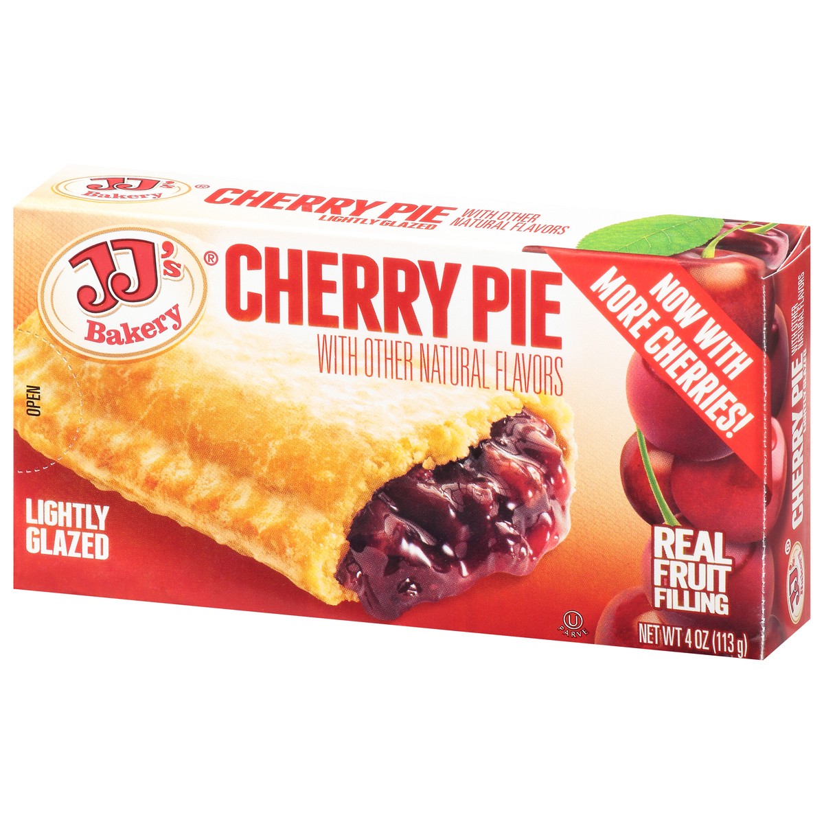 slide 3 of 9, JJ's Bakery Lightly Glazed Cherry Pie 4 oz, 4 oz