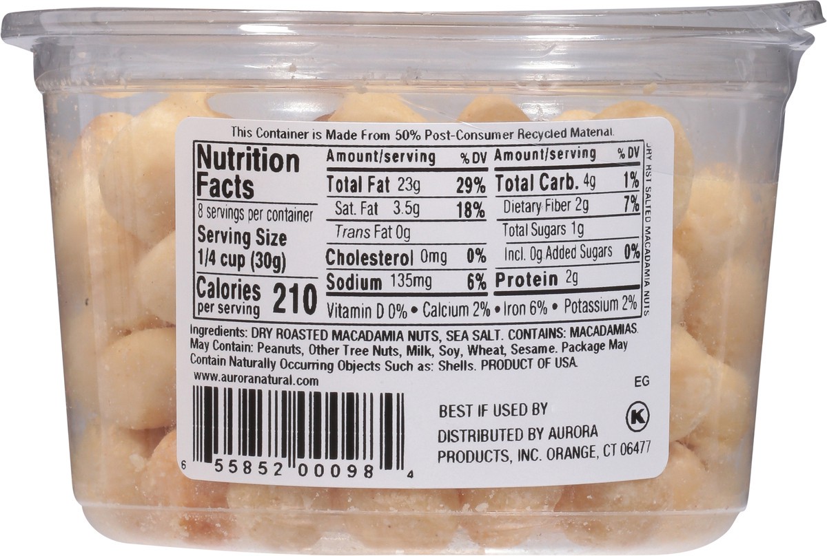 slide 3 of 9, Aurora Natural Dry Roasted Salted Macadamias with Salt 8 oz, 8 oz