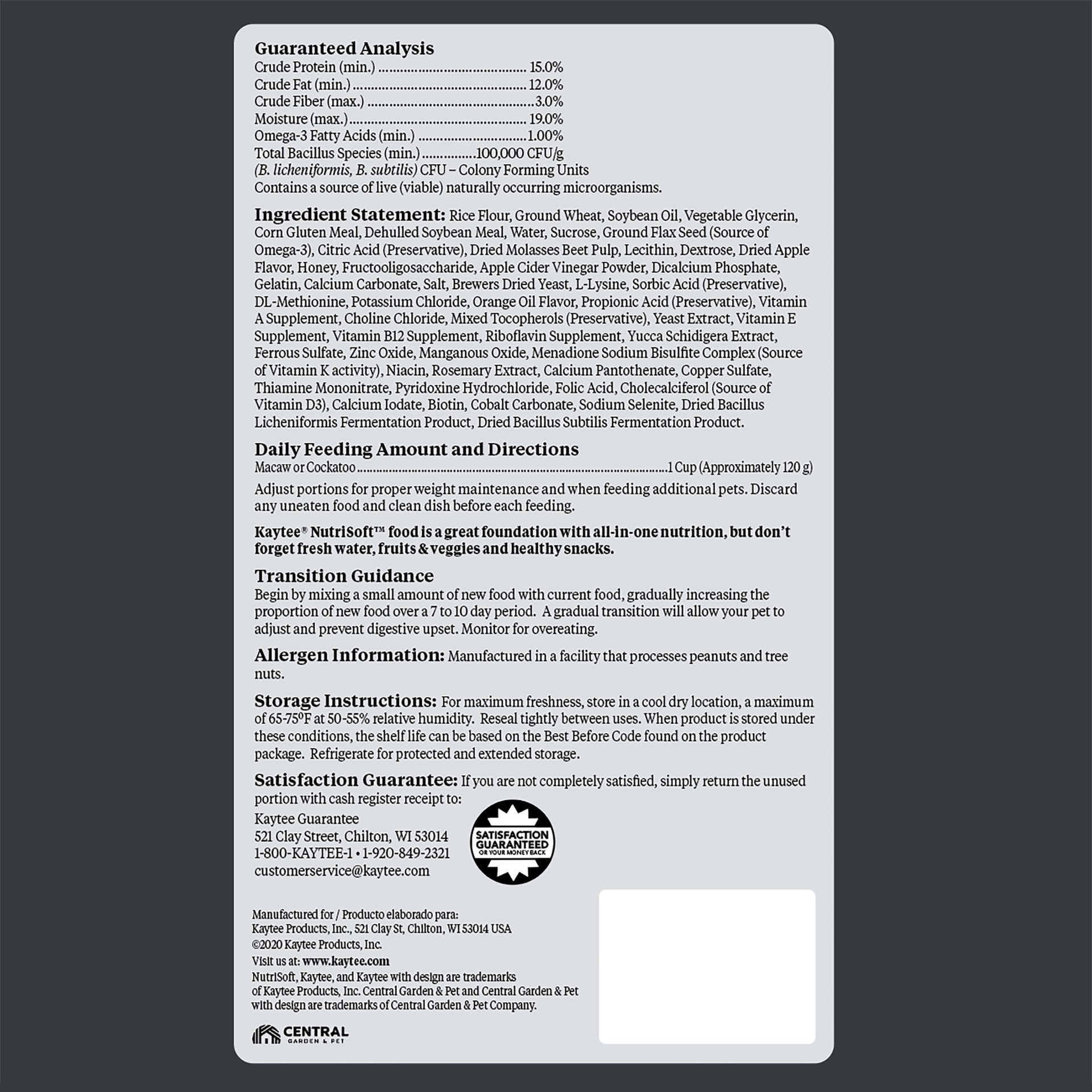 slide 2 of 10, Kaytee Nutrisoft Macaw & Cockatoo Pet Bird Food 3 lb., 1 ct