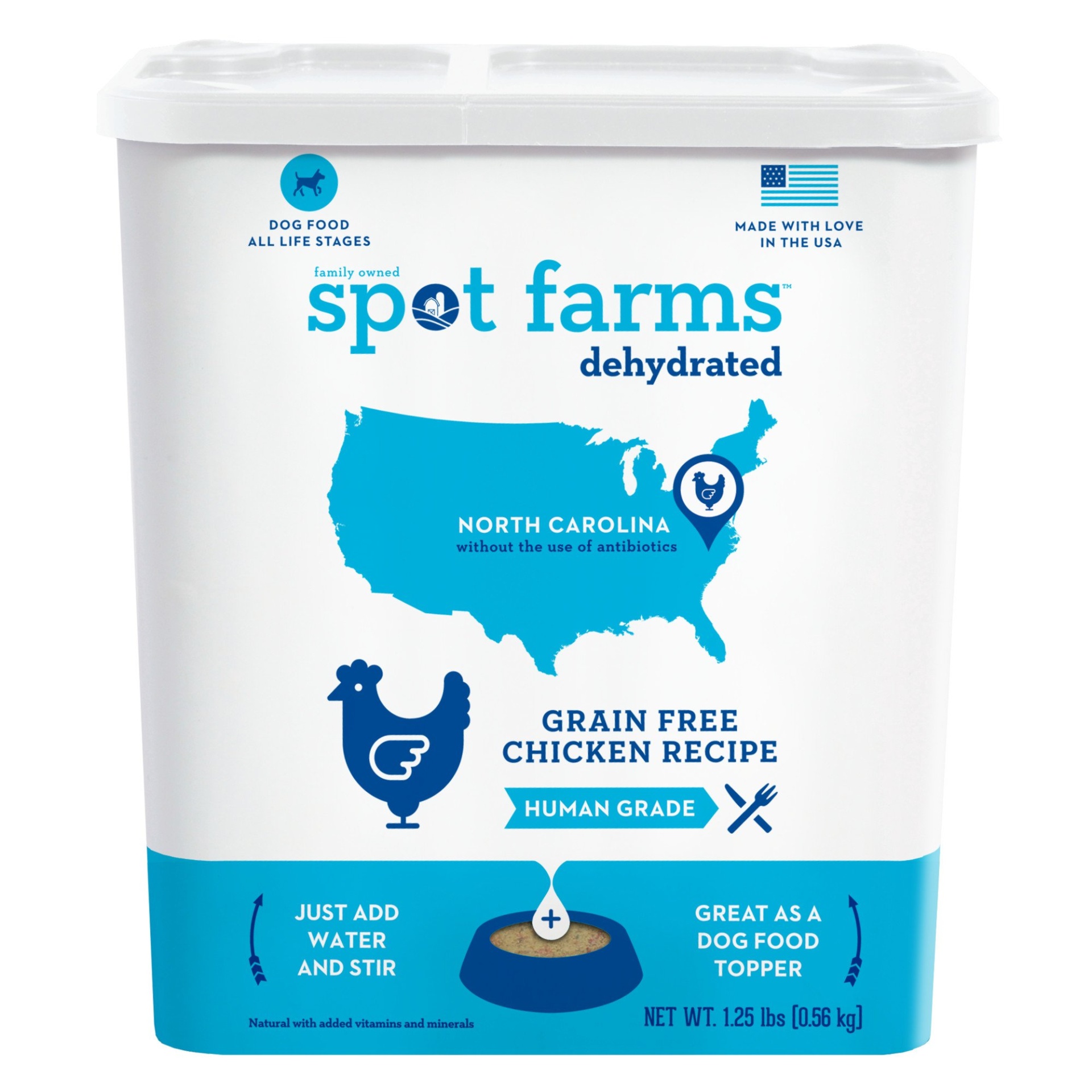 slide 1 of 1, Spot Farms Dehydrated Grain Free Chicken Dry Dog Food, 1.25 lb