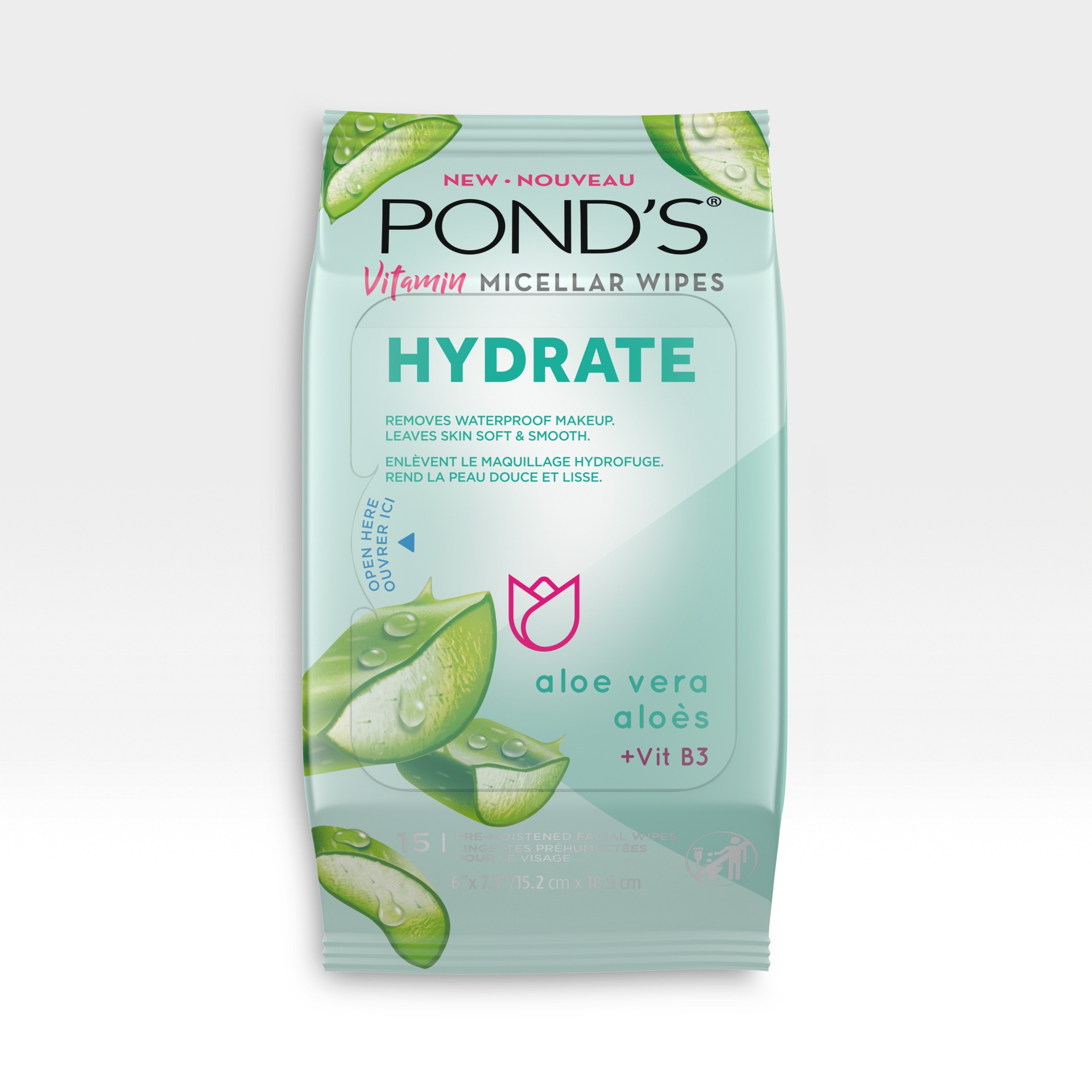 Ponds Wipes Hydrate Facial 15 ct Shipt