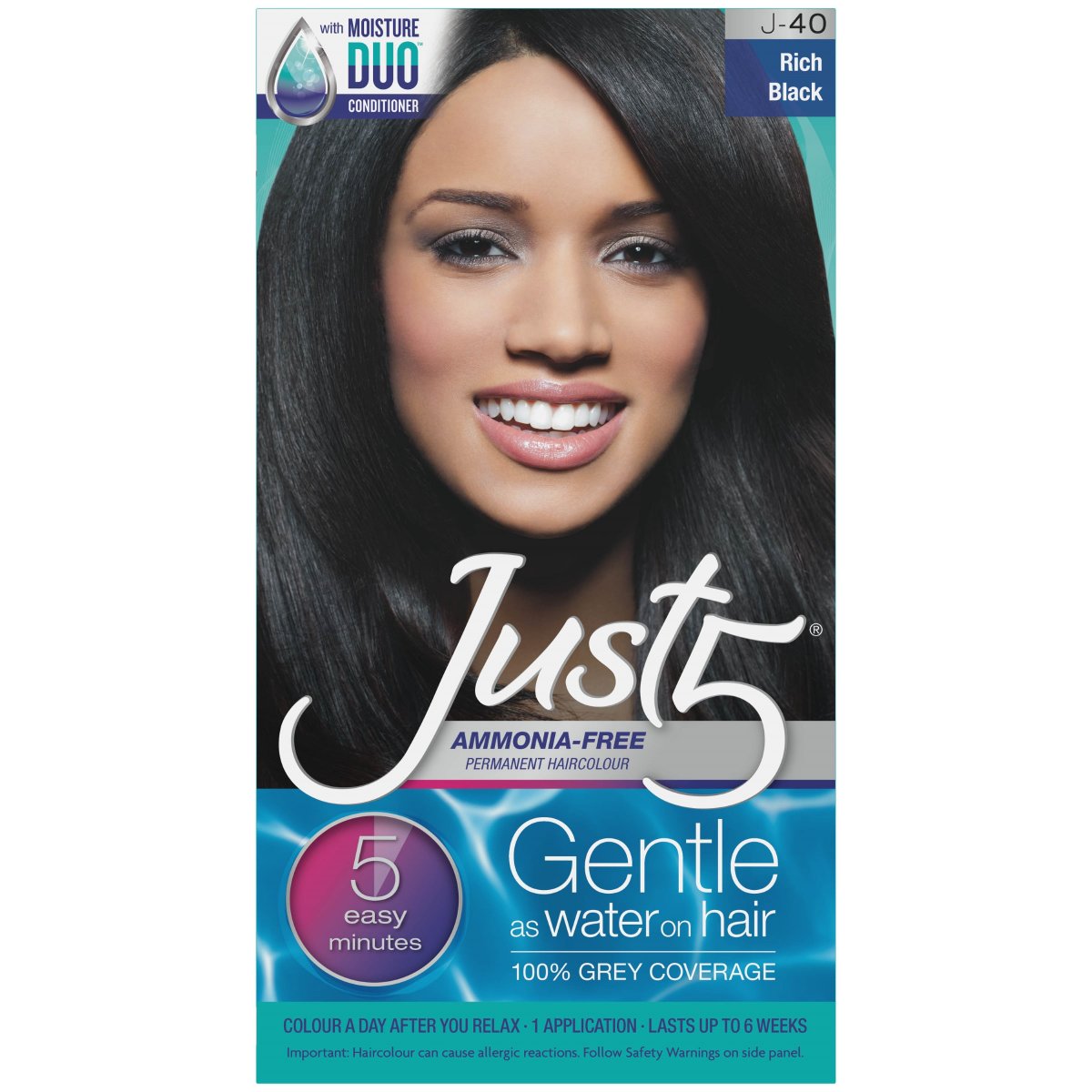 slide 1 of 6, Just 5 Rich Black Hair Color, 1 ct
