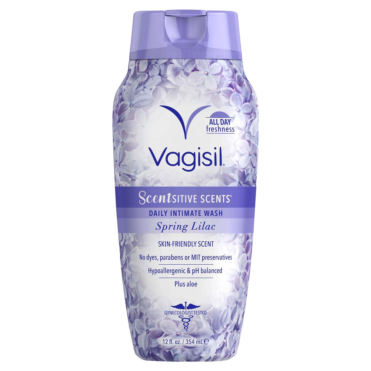 slide 1 of 21, Vagisil Scentsitive Scents Daily Intimate Vaginal Wash Spring Lilac Scent, 12 fl oz