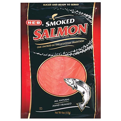 slide 1 of 1, H-E-B Smoked Salmon, 4 oz