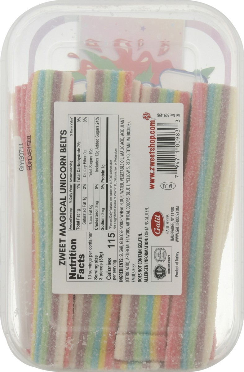 slide 9 of 13, Zweet Unicorn Kiss Sour Belts 10 oz, 10 oz
