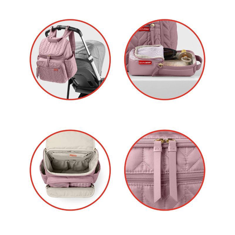 slide 2 of 9, Skip Hop Forma Diaper Bag Backpack - Mauve, 1 lb
