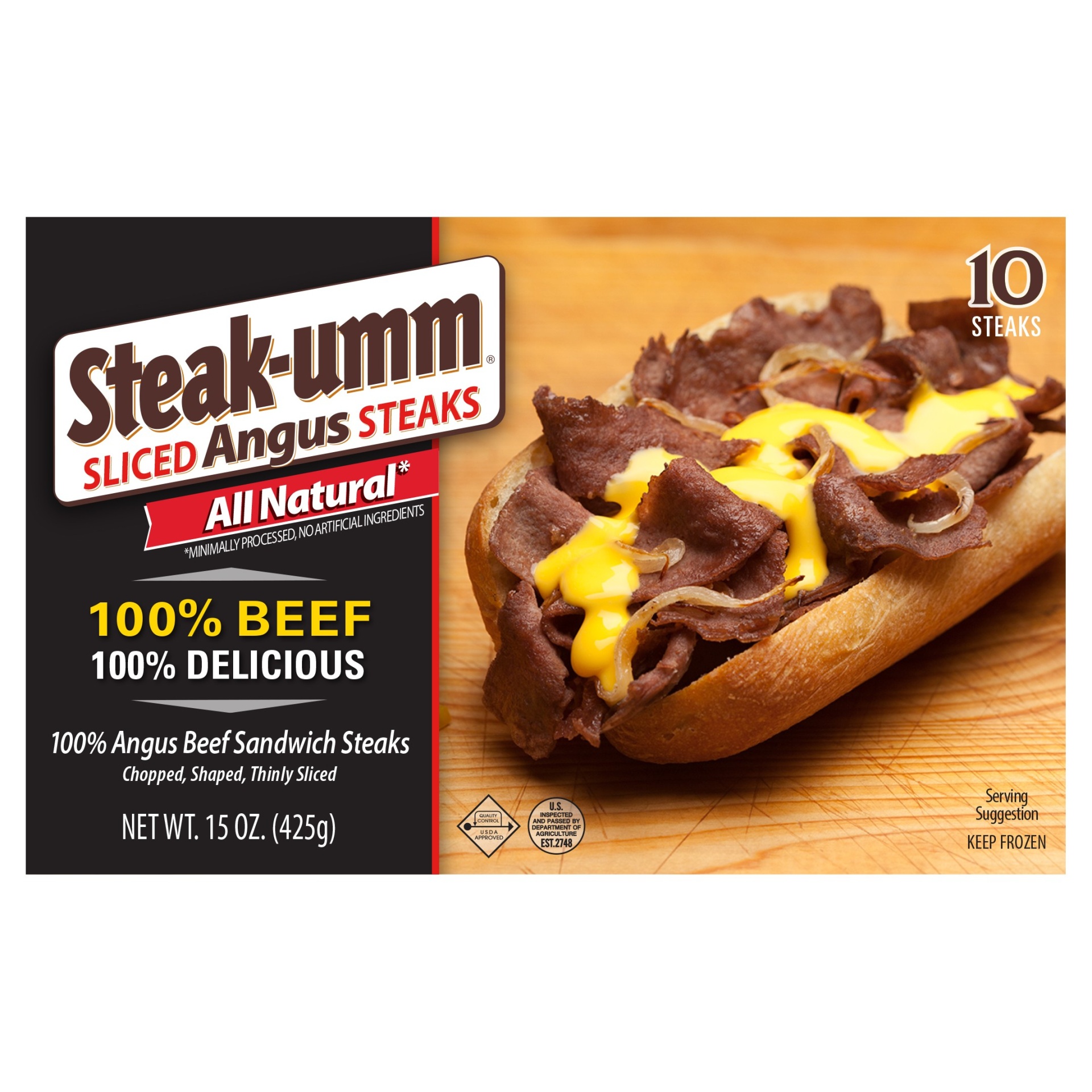 slide 1 of 1, Steak-umm Sliced Angus Steaks, 15 oz