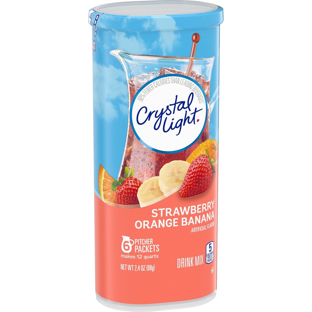 slide 2 of 9, Crystal Light Strawberry Orange Banana Artificially Flavored Powdered Drink Mix Pitcher, 2.4 oz