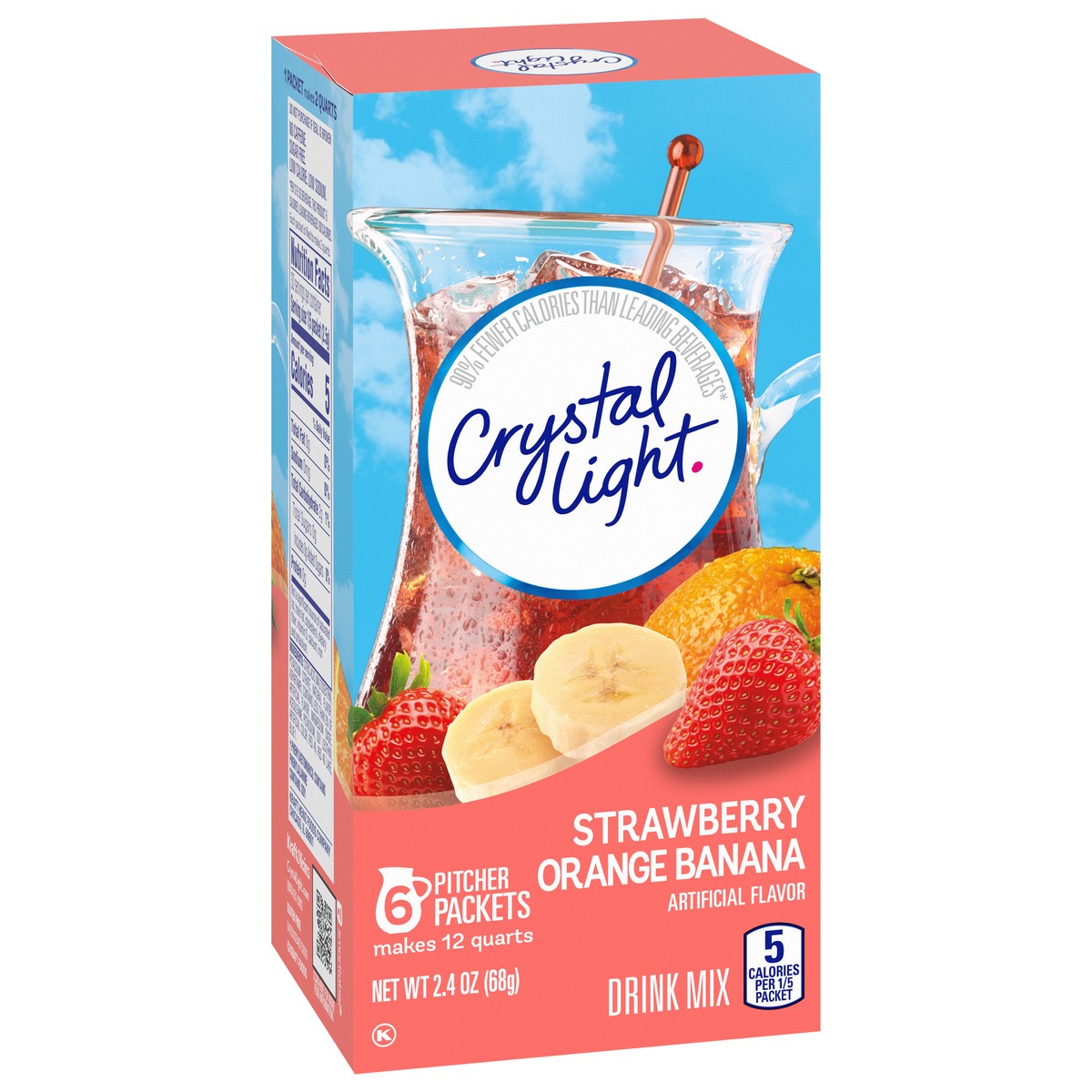 slide 6 of 12, Crystal Light Strawberry Orange Banana Artificially Flavored Powdered Drink Mix, 6 ct Pitcher Packets, 6 ct