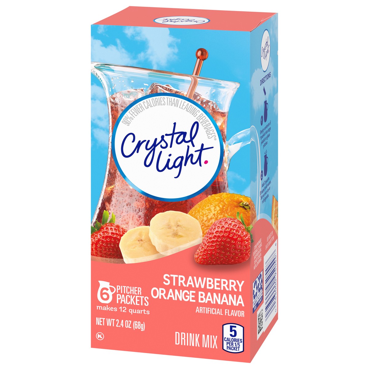 slide 7 of 12, Crystal Light Strawberry Orange Banana Artificially Flavored Powdered Drink Mix, 6 ct Pitcher Packets, 6 ct