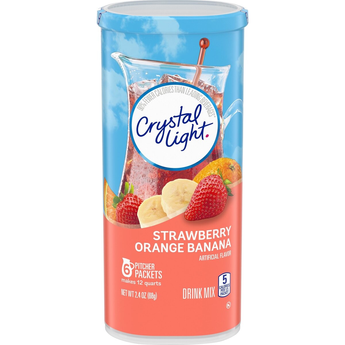 slide 9 of 9, Crystal Light Strawberry Orange Banana Artificially Flavored Powdered Drink Mix Pitcher, 2.4 oz