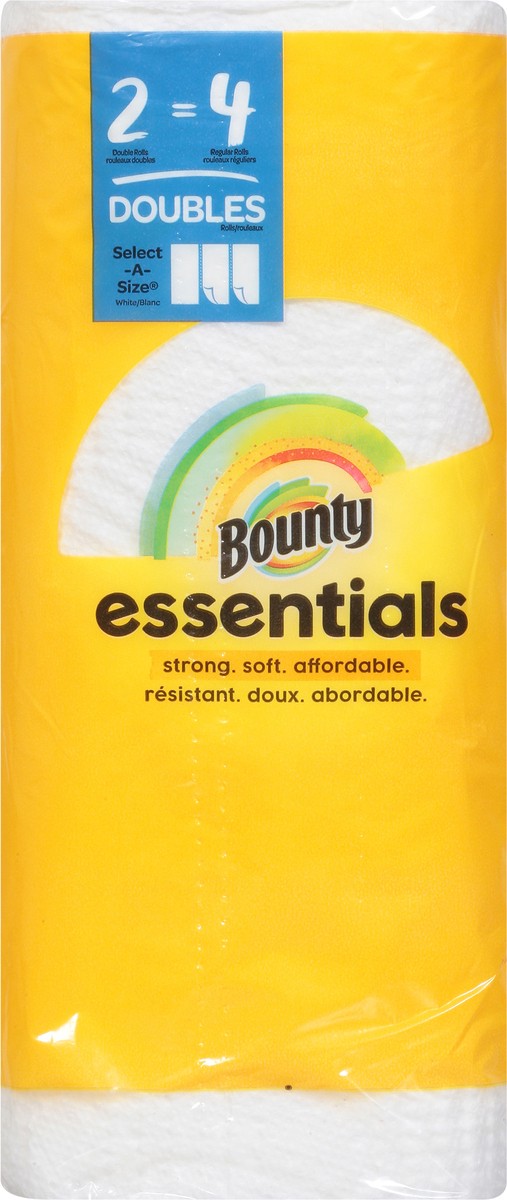 slide 7 of 9, Bounty Essentials Select-A-Size Paper Towels, White, Double Rolls, 2 ct