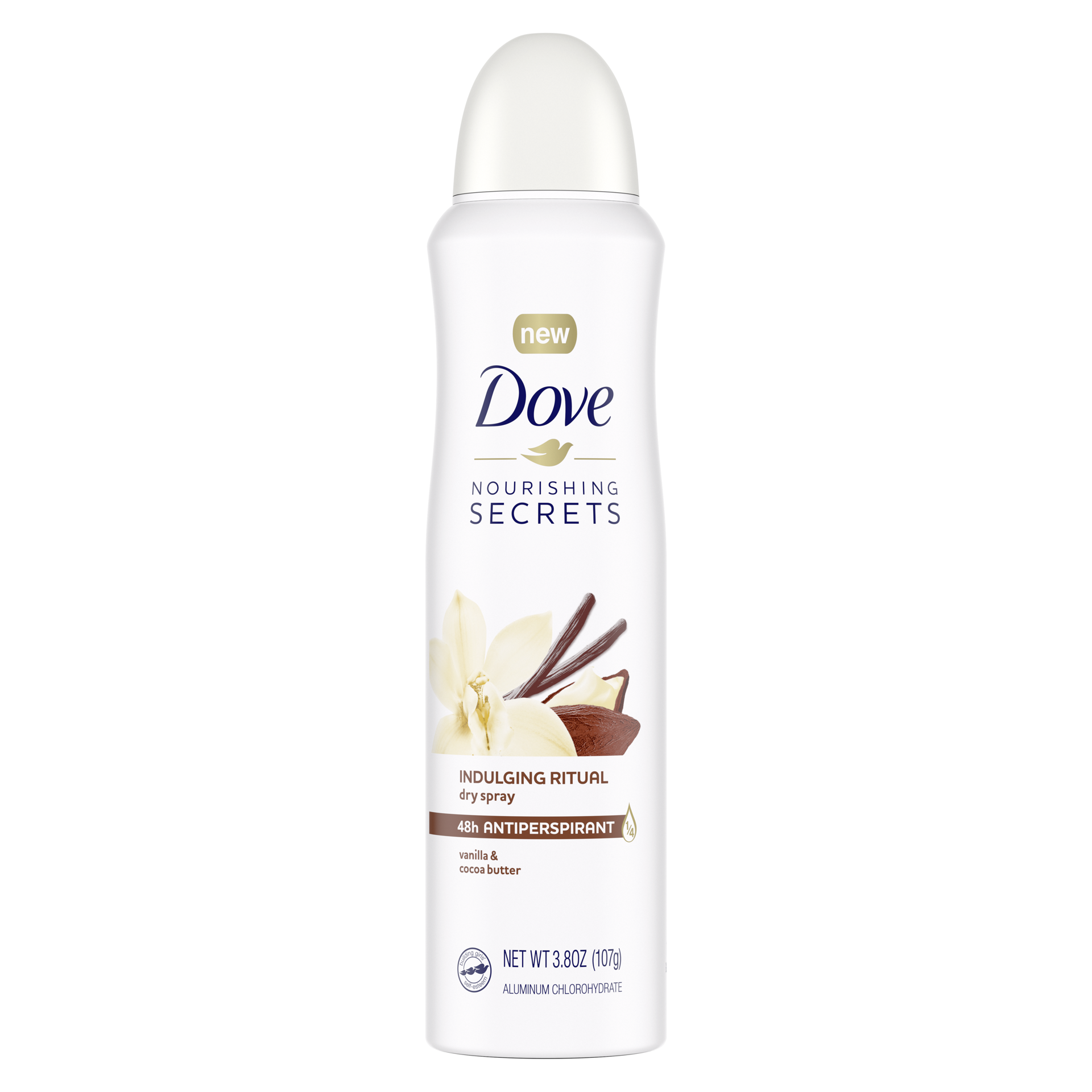 slide 4 of 6, Dove 48-Hour Nourishing Secrets Indulging Ritual Antiperspirant Dry Spray, Vanilla & Shea Butter, 3.8 Oz, 1 ct