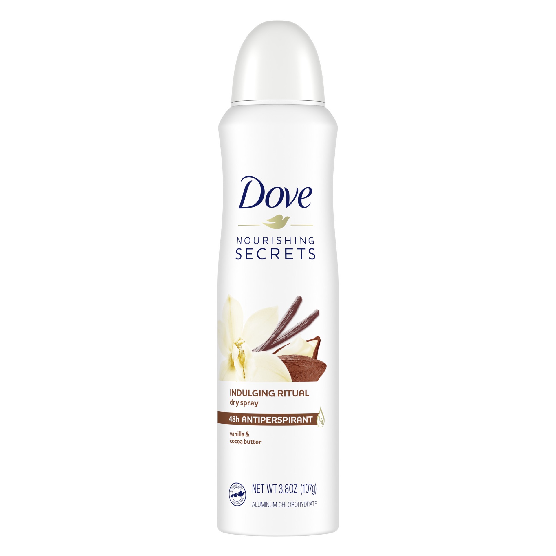 slide 1 of 6, Dove 48-Hour Nourishing Secrets Indulging Ritual Antiperspirant Dry Spray, Vanilla & Shea Butter, 3.8 Oz, 1 ct